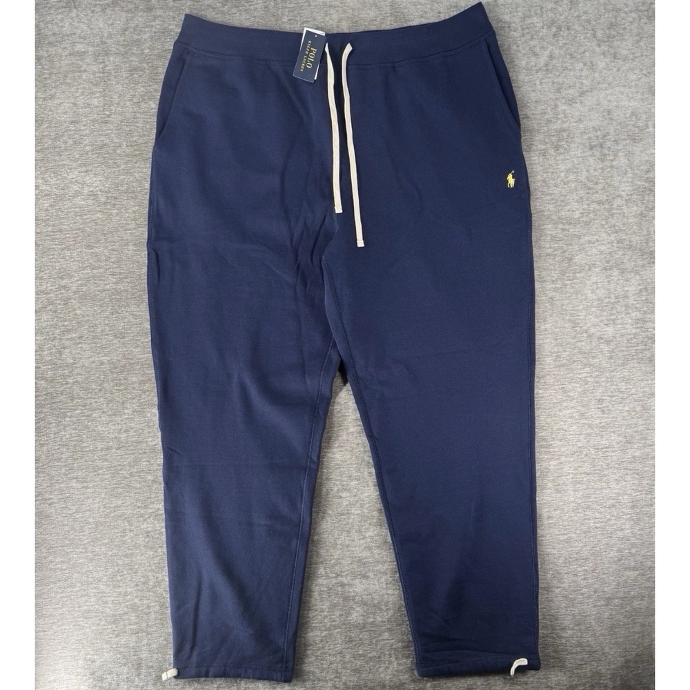 NWT Polo Ralph Lauren Fleece Sweatpants Ankle Cinch Men Size 4XL Tall Navy Blue - Picture 14 of 14